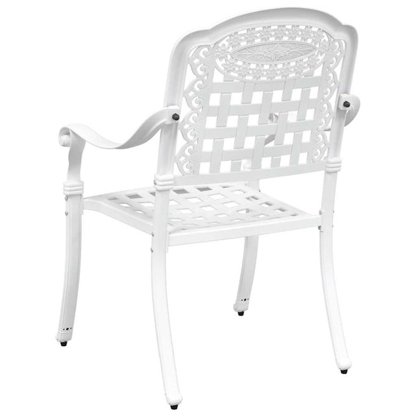 vidaXL Garden Chairs 2 pcs White 55 x 56.5 x 91cm Aluminum