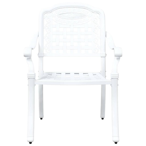vidaXL Garden Chairs 2 pcs White 55 x 56.5 x 91cm Aluminum