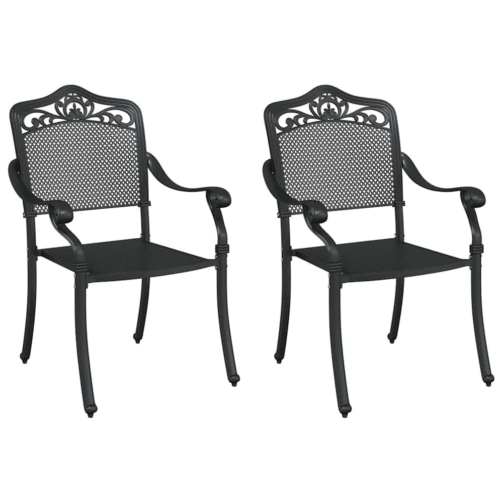 vidaXL Garden Chair 2 pcs Black 55 x 55 x 92.5cm Aluminum