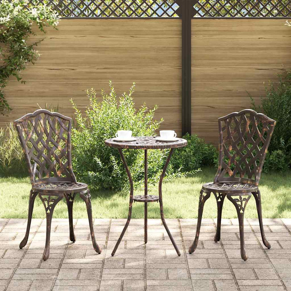vidaXL Garden Chair 2 pcs Bronze 39 x 40 x 87cm Aluminum