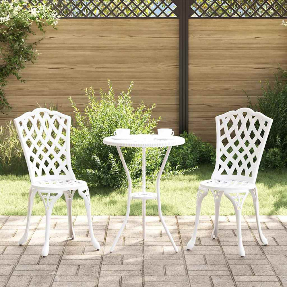 vidaXL Garden Chairs 2 pcs White 39 x 40 x 87cm Aluminum
