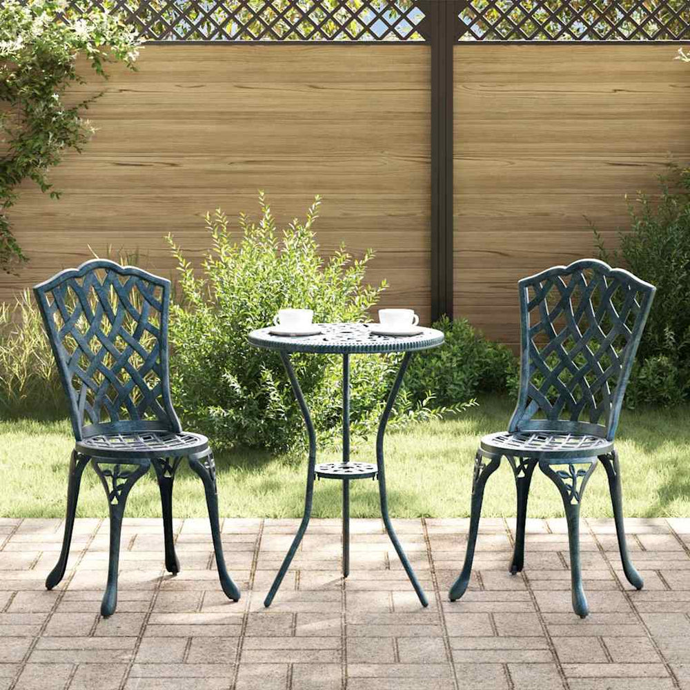vidaXL Garden Chair 2 pcs Green 39 x 40 x 87cm Aluminum