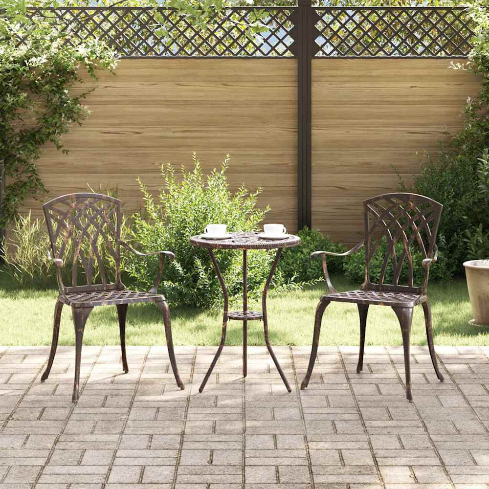 vidaXL Garden Chair 2 pcs Bronze 53 x 51 x 88.5 cm Aluminum