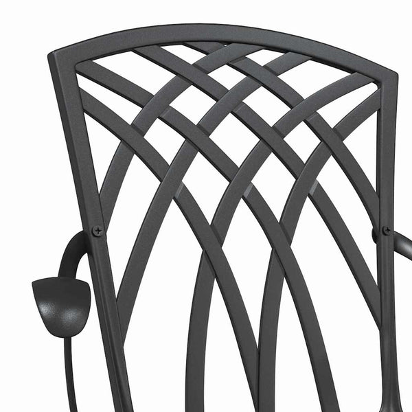 vidaXL Garden Chair 2 pcs Black 53 x 51 x 88.5 cm Aluminium