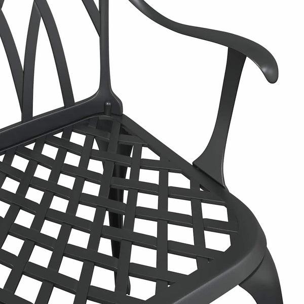 vidaXL Garden Chair 2 pcs Black 53 x 51 x 88.5 cm Aluminium