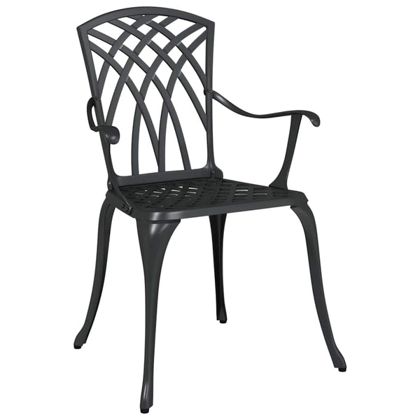 vidaXL Garden Chair 2 pcs Black 53 x 51 x 88.5 cm Aluminium