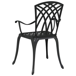 vidaXL Garden Chair 2 pcs Black 53 x 51 x 88.5 cm Aluminium
