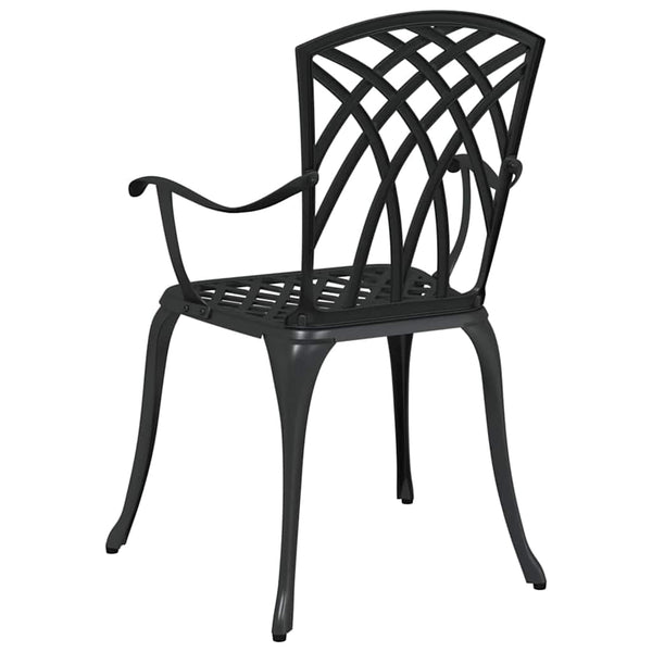 vidaXL Garden Chair 2 pcs Black 53 x 51 x 88.5 cm Aluminium