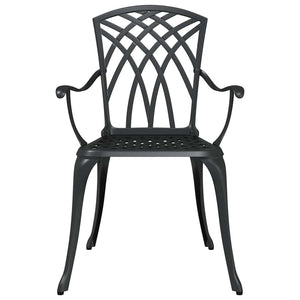 vidaXL Garden Chair 2 pcs Black 53 x 51 x 88.5 cm Aluminium