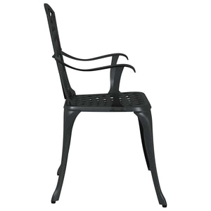 vidaXL Garden Chair 2 pcs Black 53 x 51 x 88.5 cm Aluminium