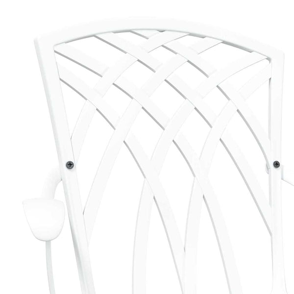 vidaXL Garden Chairs 2 pcs White 53 x 51 x 88.5 cm Aluminum