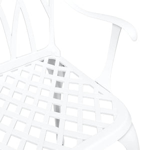 vidaXL Garden Chairs 2 pcs White 53 x 51 x 88.5 cm Aluminum