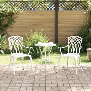 vidaXL Garden Chairs 2 pcs White 53 x 51 x 88.5 cm Aluminum