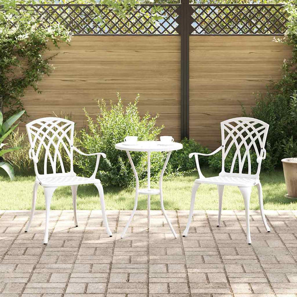 vidaXL Garden Chairs 2 pcs White 53 x 51 x 88.5 cm Aluminum
