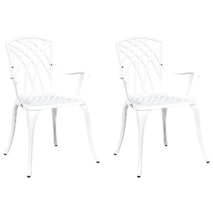 vidaXL Garden Chairs 2 pcs White 53 x 51 x 88.5 cm Aluminum
