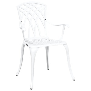 vidaXL Garden Chairs 2 pcs White 53 x 51 x 88.5 cm Aluminum