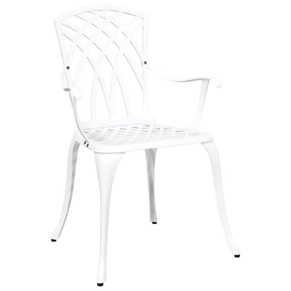 vidaXL Garden Chairs 2 pcs White 53 x 51 x 88.5 cm Aluminum