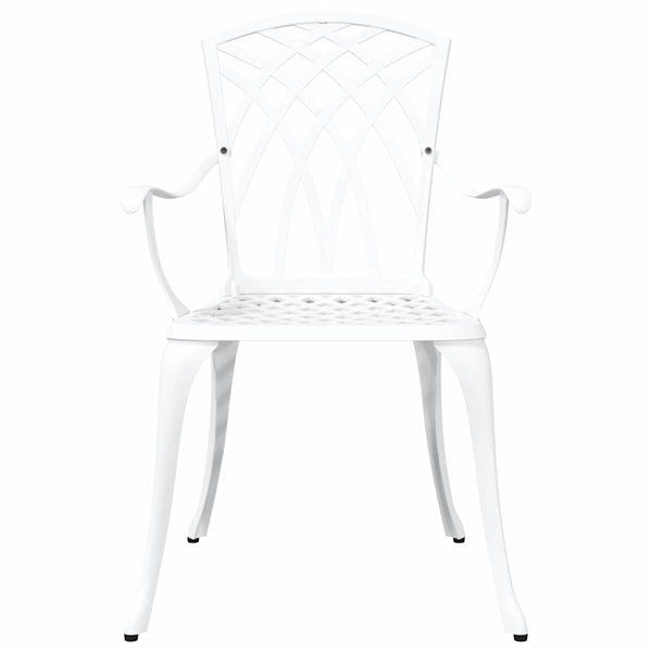 vidaXL Garden Chairs 2 pcs White 53 x 51 x 88.5 cm Aluminum