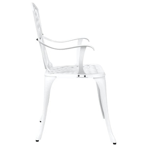 vidaXL Garden Chairs 2 pcs White 53 x 51 x 88.5 cm Aluminum