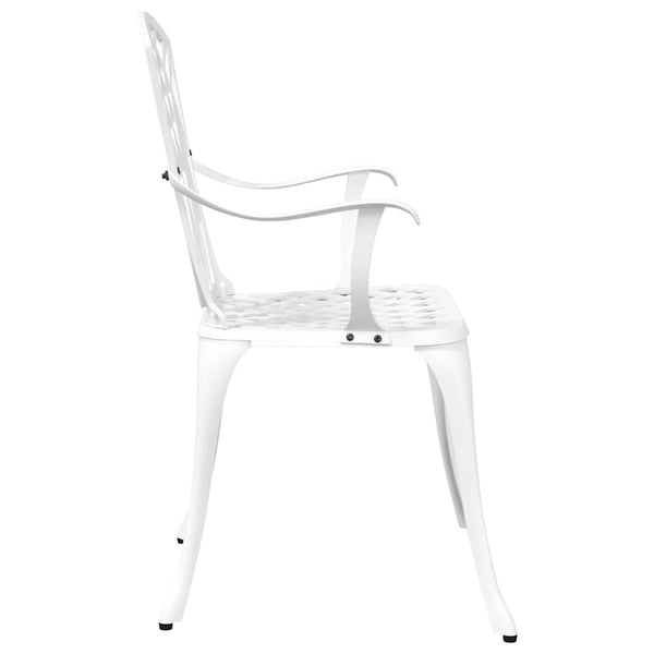 vidaXL Garden Chairs 2 pcs White 53 x 51 x 88.5 cm Aluminum