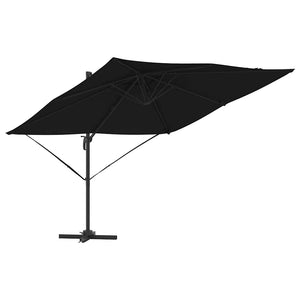 vidaXL Roma Parasol Black 286 x 284 x 265 cm Aluminum and Polyester