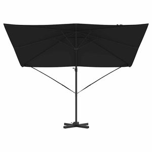 vidaXL Roma Parasol Black 286 x 284 x 265 cm Aluminum and Polyester