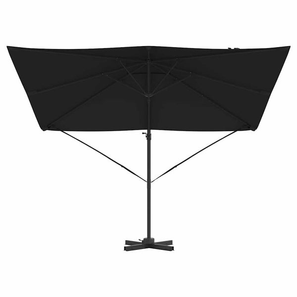 vidaXL Roma Parasol Black 286 x 284 x 265 cm Aluminum and Polyester