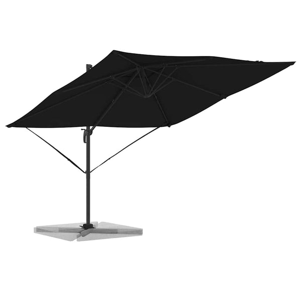 vidaXL Roma Parasol Black 286 x 284 x 265 cm Aluminum and Polyester