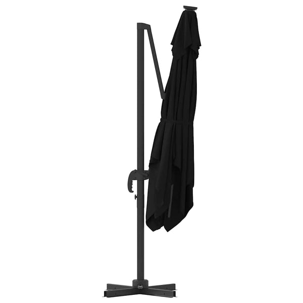 vidaXL Roma Parasol Black 286 x 284 x 265 cm Aluminum and Polyester