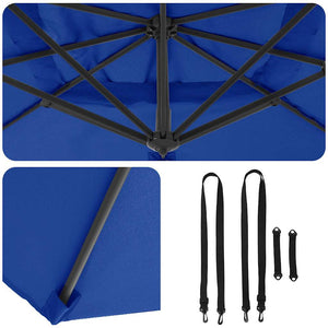 vidaXL Roma Parasol Blue 286 x 284 x 265 cm Aluminum and Polyester