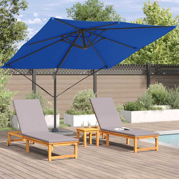 vidaXL Roma Parasol Blue 286 x 284 x 265 cm Aluminum and Polyester