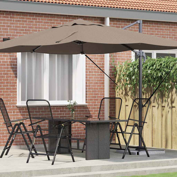 vidaXL Parasol Taupe 351 x 250 x 260 cm Polyester and Aluminium