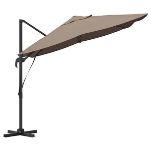 vidaXL Parasol Taupe 351 x 250 x 260 cm Polyester and Aluminium