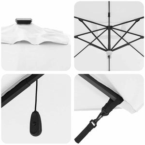 vidaXL Rome Parasol Beige 286 x 284 x 270 cm Aluminium and Polyester