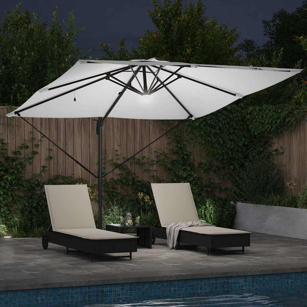 vidaXL Rome Parasol Beige 286 x 284 x 270 cm Aluminium and Polyester