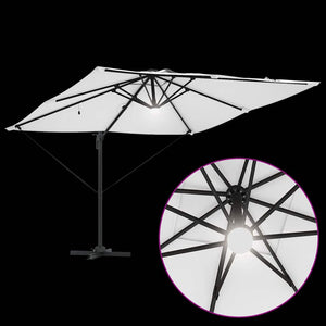 vidaXL Rome Parasol Beige 286 x 284 x 270 cm Aluminium and Polyester