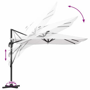 vidaXL Rome Parasol Beige 286 x 284 x 270 cm Aluminium and Polyester