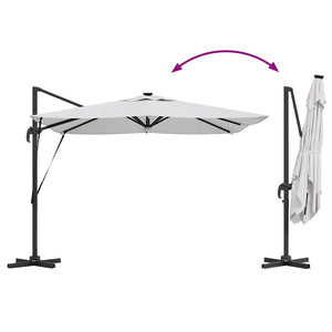 vidaXL Rome Parasol Beige 286 x 284 x 270 cm Aluminium and Polyester