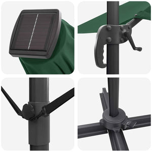 vidaXL Roma Parasol Green 286 x 284 x 270 cm Aluminum and Polyester
