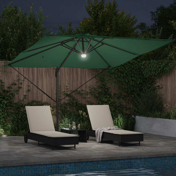 vidaXL Roma Parasol Green 286 x 284 x 270 cm Aluminum and Polyester