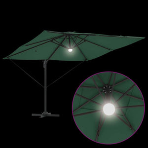 vidaXL Roma Parasol Green 286 x 284 x 270 cm Aluminum and Polyester