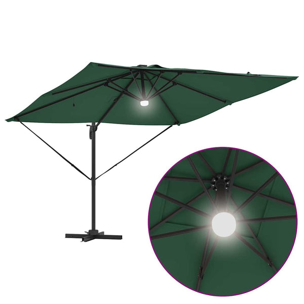 vidaXL Roma Parasol Green 286 x 284 x 270 cm Aluminum and Polyester
