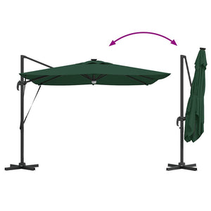 vidaXL Roma Parasol Green 286 x 284 x 270 cm Aluminum and Polyester