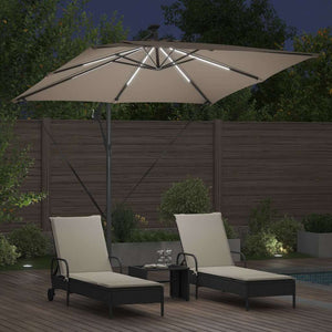 vidaXL Parasol Taupe 249 x 249 x 250 cm Polyester and Aluminum