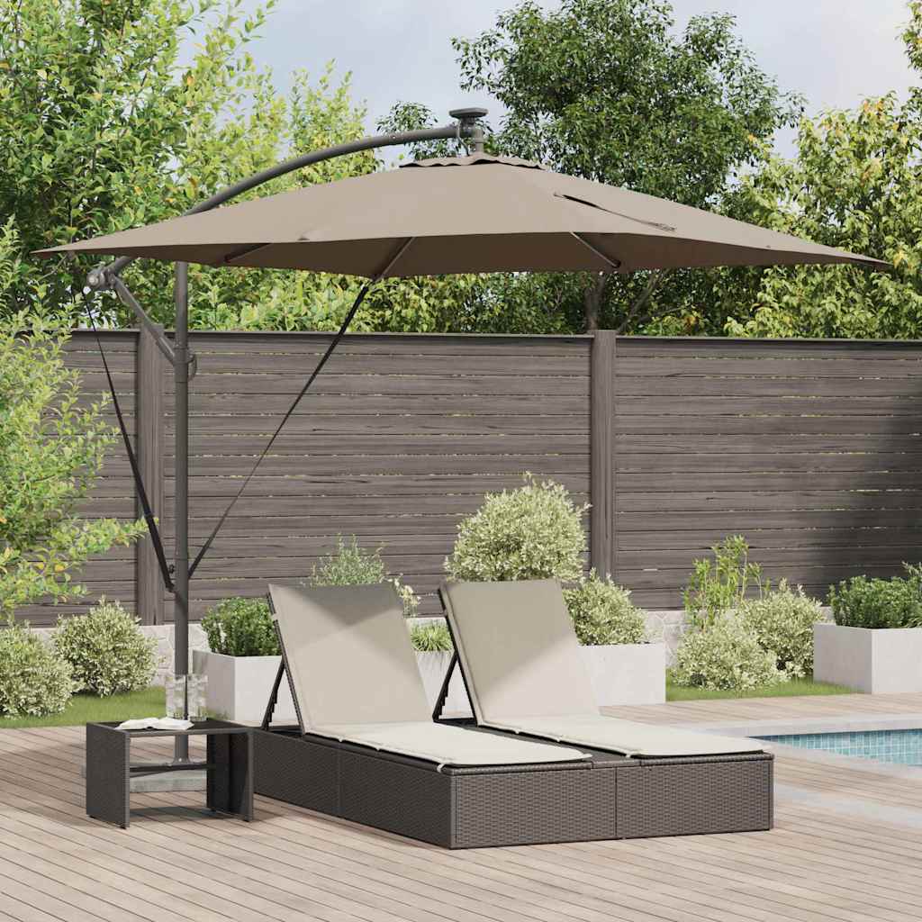 vidaXL Parasol Taupe 249 x 249 x 250 cm Polyester and Aluminum