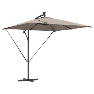 vidaXL Parasol Taupe 249 x 249 x 250 cm Polyester and Aluminum