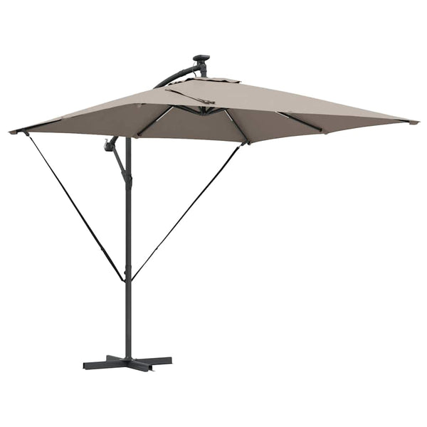 vidaXL Parasol Taupe 249 x 249 x 250 cm Polyester and Aluminum