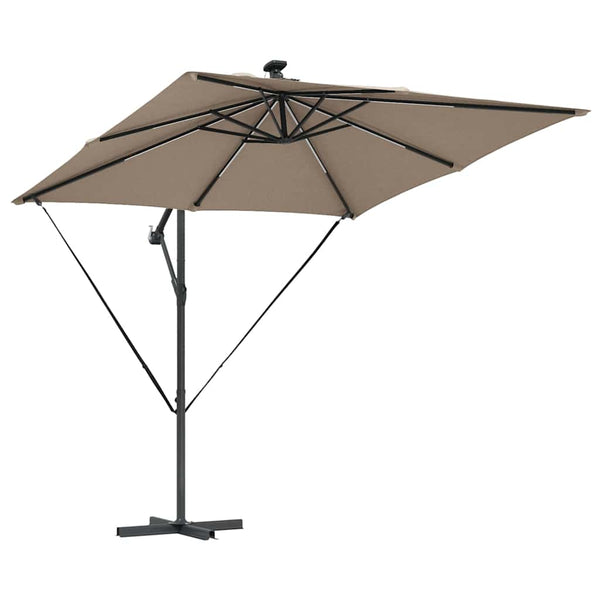 vidaXL Parasol Taupe 249 x 249 x 250 cm Polyester and Aluminum