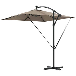 vidaXL Parasol Taupe 249 x 249 x 250 cm Polyester and Aluminum