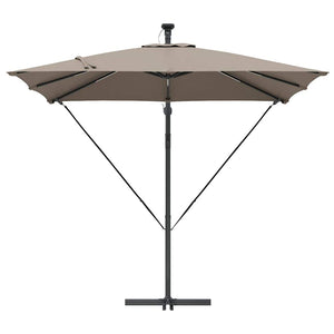 vidaXL Parasol Taupe 249 x 249 x 250 cm Polyester and Aluminum